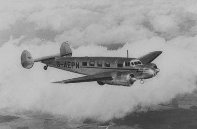 Black and white photograph of an airplane.